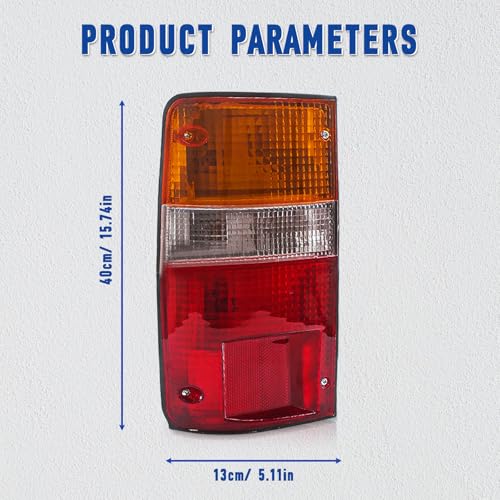 TOTMOX Tail Lights Turn Signal Rear Tail Light Assembly Compatible with Toyota Pickup Hilux Mk3 1989-1992 (Red/Amber Lights) - Image 3