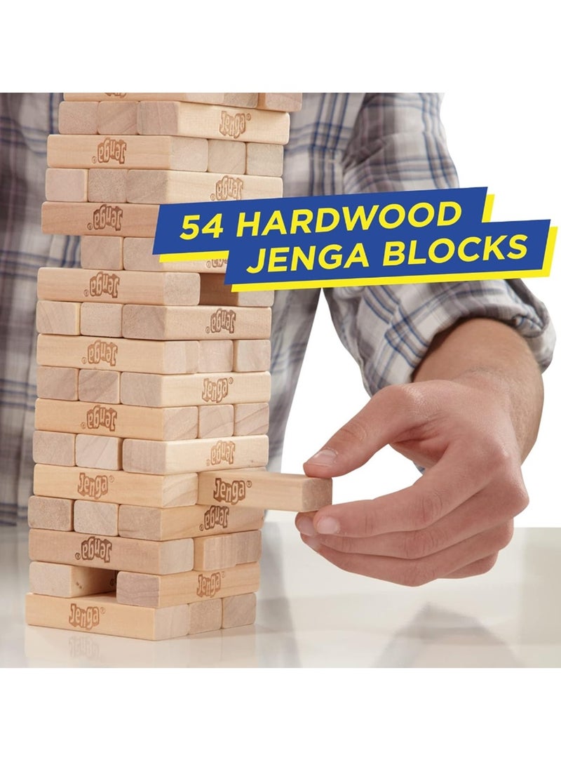HASBRO - GAMING - Classic Jenga Game, Genuine Hardwood Blocks, Jenga Stacking Tower Party Game For Family And Kids 9 x9 x 18.91 Centimeter - Image 1