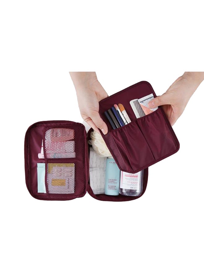 OUTAD Nylon Zipper Cosmetic Bag Red - Image 2