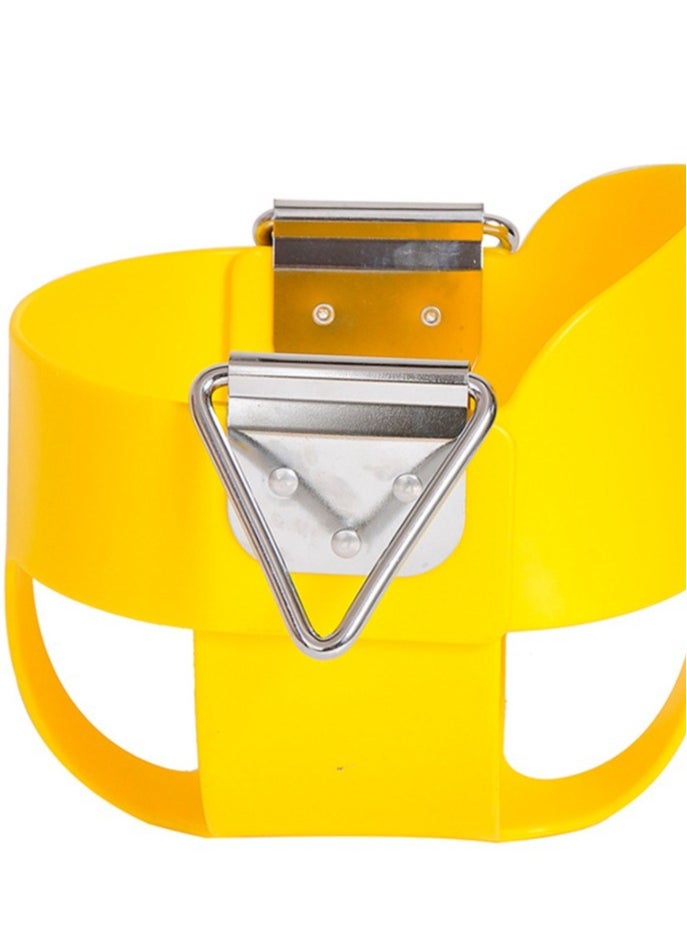 Funz Iron wall swing with Full Bucket seat and chains for outdoor Yellow  - Image 3