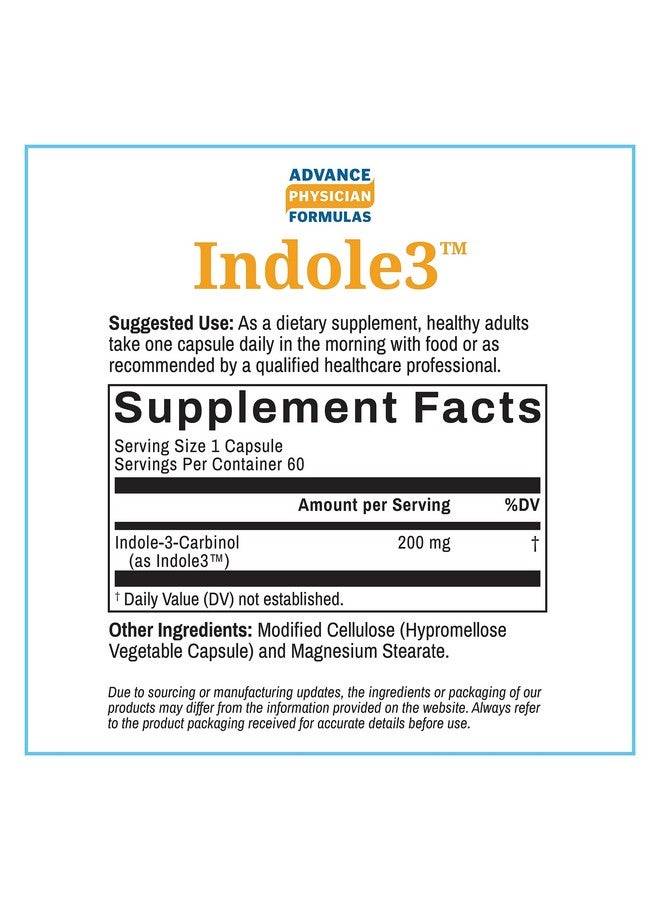 Advance Physician Formulas, Indole-3-Carbinol, 200 mg, 60 Vegetable Capsules - Image 3