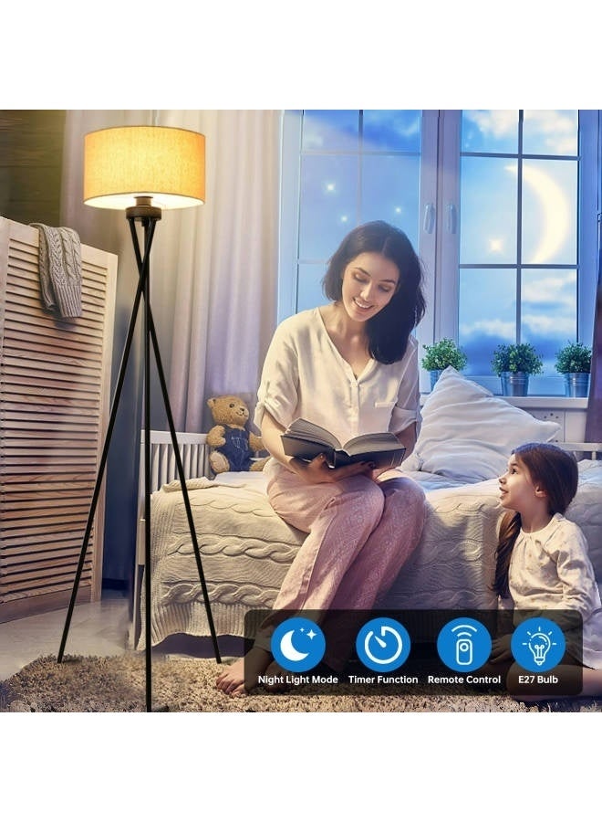 عنيد ابجورة ارضية طويلة ثلاثية القوائم، مصباح ارضي قابل للتعتيم مع تحكم عن بعد، اضاءة ارضية حديثة للمنزل - Image 5