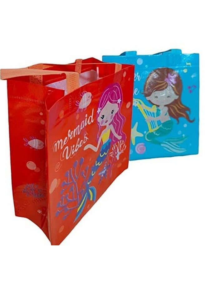تارا13 حقيبة حمل بطابع حورية البحر من Tera 13 هدية إرجاع للبنات (عبوة من 24 قطعة) وحقيبة تسوق وحقيبة هدايا وحقيبة حمل متعددة الأغراض وقابلة لإعادة الاستخدام وحقائب هدايا أعياد الميلاد - Image 4