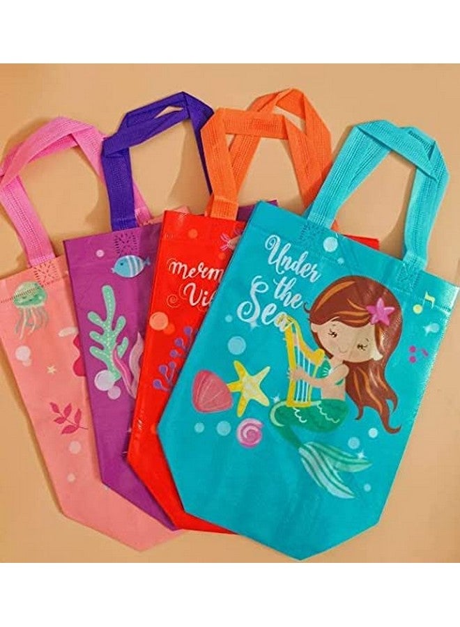 تارا13 حقيبة حمل بطابع حورية البحر من Tera 13 هدية إرجاع للبنات (عبوة من 24 قطعة) وحقيبة تسوق وحقيبة هدايا وحقيبة حمل متعددة الأغراض وقابلة لإعادة الاستخدام وحقائب هدايا أعياد الميلاد - Image 1