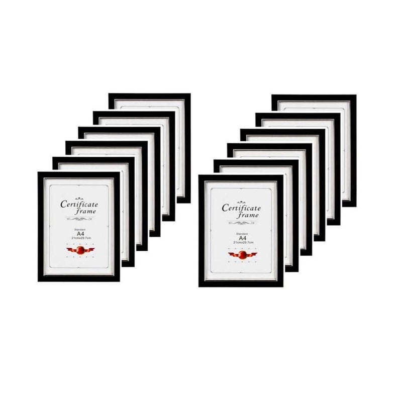 CDM A4 Size Wood Wall MDF Photo Frame (Black,12 Photos, Documents), Rectangular - Image 1