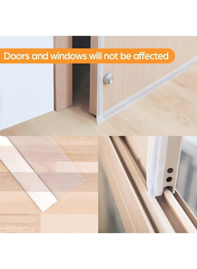 Bruiefpap 33.5 Feet Silicone Seal Strip, Weather Stripping Shower Door Bottom Seal, Weatherproof Soundproof Self Adhesive Window Insulation Tape for Door Seal and Shower Glass Gaps, Width 1'' and 1.4'' - Image 5