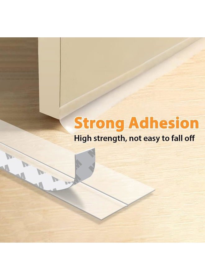 Bruiefpap 33.5 Feet Silicone Seal Strip, Weather Stripping Shower Door Bottom Seal, Weatherproof Soundproof Self Adhesive Window Insulation Tape for Door Seal and Shower Glass Gaps, Width 1'' and 1.4'' - Image 3