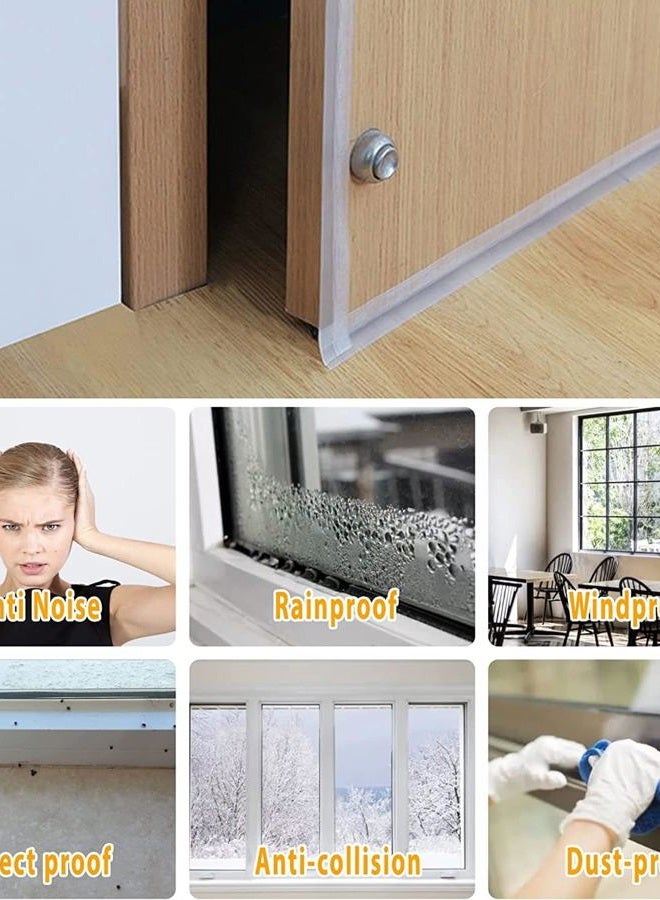 Bruiefpap 33.5 Feet Silicone Seal Strip, Weather Stripping Shower Door Bottom Seal, Weatherproof Soundproof Self Adhesive Window Insulation Tape for Door Seal and Shower Glass Gaps, Width 1'' and 1.4'' - Image 4