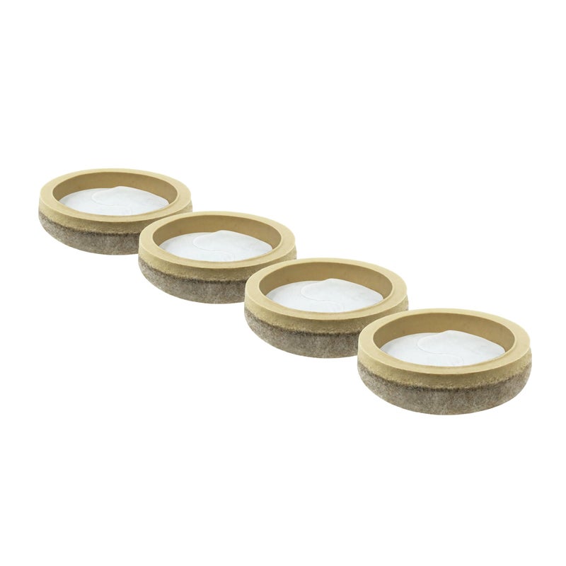 Super Sliders Secure Grip Formed Felt Movers For Furniture To Protect Hard Surfaces, 1.5"", Beige (20 Pack) - Image 1