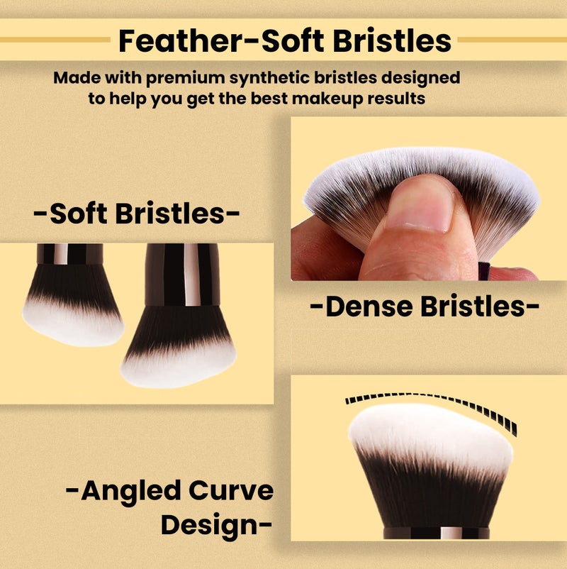 Be2beauti Be2beauti Blush Brush for Face Makeup – Multi-Functional Concealer & Contour Brush for Liquid, Cream & Powder – Soft Dense Vegan Kabuki Cheek Brush - Image 4