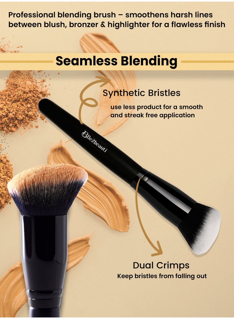 Be2beauti Blush Brush for Face Makeup – Fluffy Blusher Brush & Cheek Makeup Brush for Liquid, Cream & Powder – Soft Dense Makeup Blush Brush - Image 3