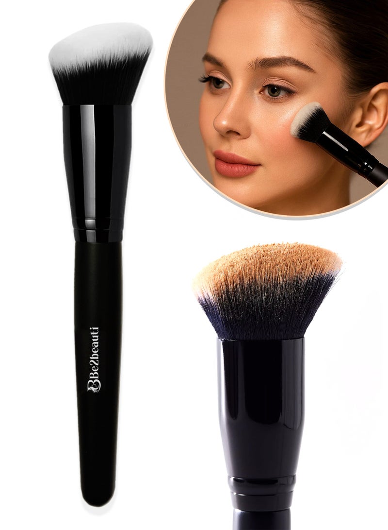 Be2beauti Blush Brush for Face Makeup – Fluffy Blusher Brush & Cheek Makeup Brush for Liquid, Cream & Powder – Soft Dense Makeup Blush Brush - Image 1
