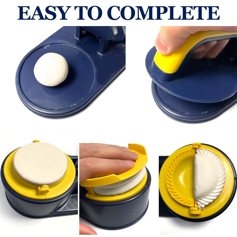 WOPPOW 3 In 1 Dumpling Maker Press Kitchen Empanada Maker Press Baozi Bun Mold Manual Pastry Dumpling Wrapper Machine for Chinese Food, Empanada, Ravioli, Pierogi, Hand Pie (Light Blue) - Image 2