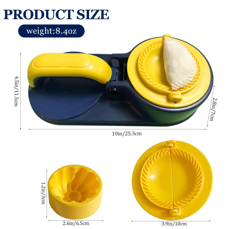 WOPPOW 3 In 1 Dumpling Maker Press Kitchen Empanada Maker Press Baozi Bun Mold Manual Pastry Dumpling Wrapper Machine for Chinese Food, Empanada, Ravioli, Pierogi, Hand Pie (Light Blue) - Image 4