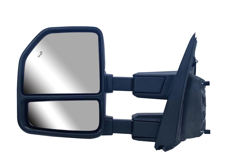 Driver Left Side Door Towing Mirror Power and Heated with Signal Light and BLIS Textured and Chrome Back Cover For Ford F150 F250 F350 F450 F550 Super Duty from 2017 to 2020