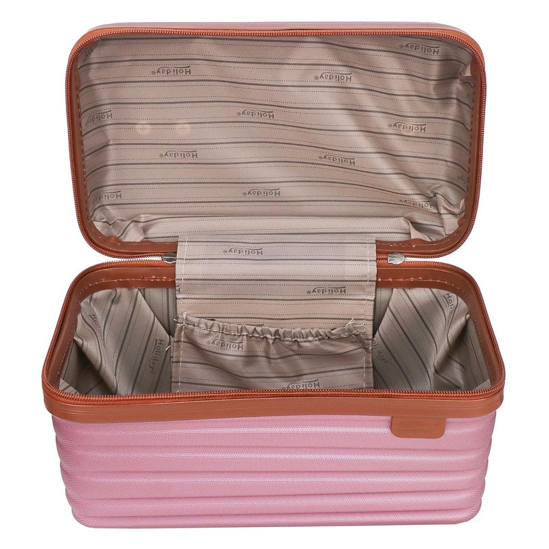 Adson Travel Make up Train Case, Waterproof Portable Hard Shell Cosmetic Case Luggage Mini Suitcase Makeup Brushes Bag Toiletry Organizer Portable Makeup Carrying Case (Rose Pink Quartz) - Image 3