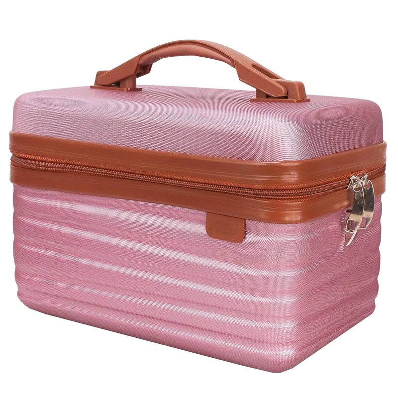 Adson Travel Make up Train Case, Waterproof Portable Hard Shell Cosmetic Case Luggage Mini Suitcase Makeup Brushes Bag Toiletry Organizer Portable Makeup Carrying Case (Rose Pink Quartz) - Image 2