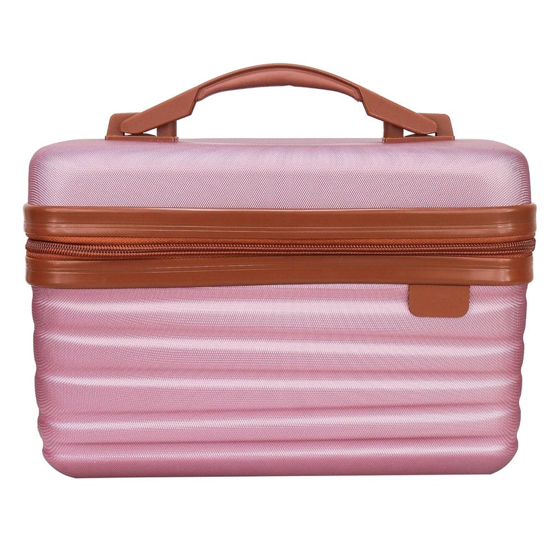 Adson Travel Make up Train Case, Waterproof Portable Hard Shell Cosmetic Case Luggage Mini Suitcase Makeup Brushes Bag Toiletry Organizer Portable Makeup Carrying Case (Rose Pink Quartz) - Image 1