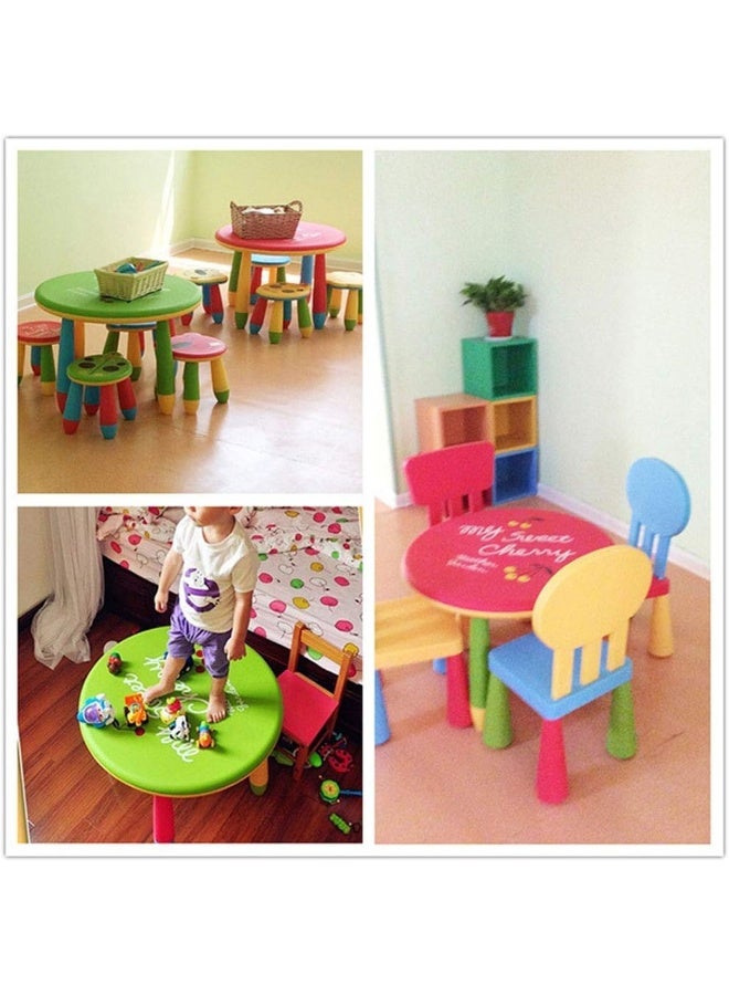 Rainbow Toys ألعاب قوس قزح [1 طاولة 4 كراسي] مجموعة طاولة وكراسي للأطفال - مكتب دراسة بلاستيكي، طاولة طعام دائرية حمراء | كرسي منزلي، UMR5RW17111 - Image 3