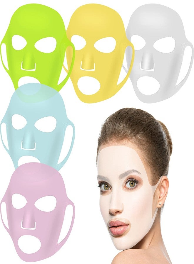 Maitys 5 Pcs Reusable Silicone Face Mask Cover for Sheet Mask, Chic Colors - Image 1