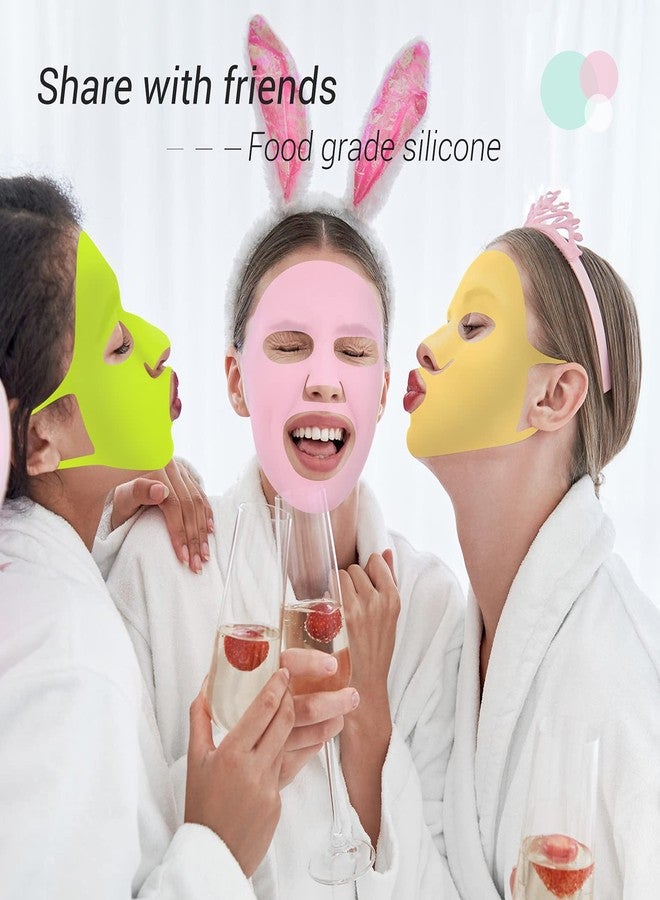 Maitys 5 Pcs Reusable Silicone Face Mask Cover for Sheet Mask, Chic Colors - Image 2