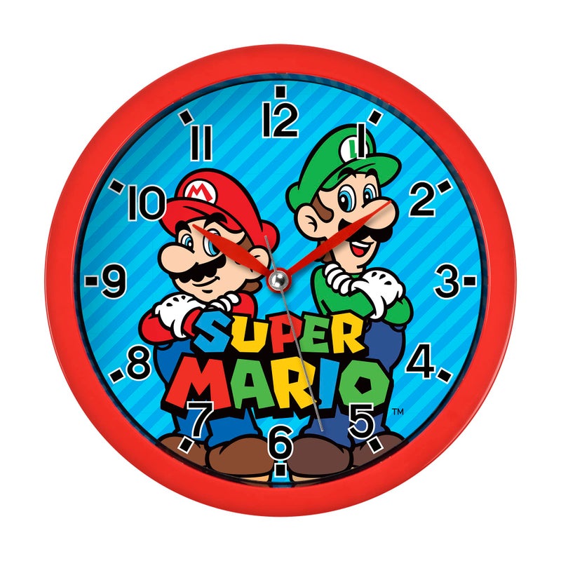Mario Brothers Red  Blue Wall Clock GSM3047