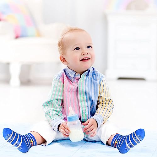 Tphon Toddler Socks, Baby Non Slip Socks for Boys Girls 12 Pairs Kids Infants Children Sock 7-10 Years - Image 3