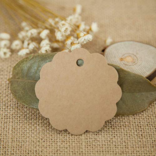 KREEPO 150pcs Premium Gift Label, Double-Sided Available Kraft Paper Price Label with 150 Root Natural Jute Twine, Craft Labels Treats for Wedding Christmas Day Thanksgiving (KR-150) - Image 5