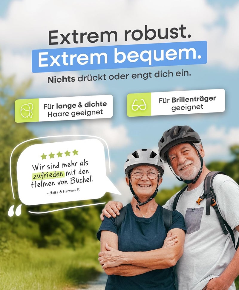 Büchel Bicycle Helmet with In-Mould Technology - Lightweight and Safe for Kids & Adults - Sizes M & L - Grey Matte - Image 3