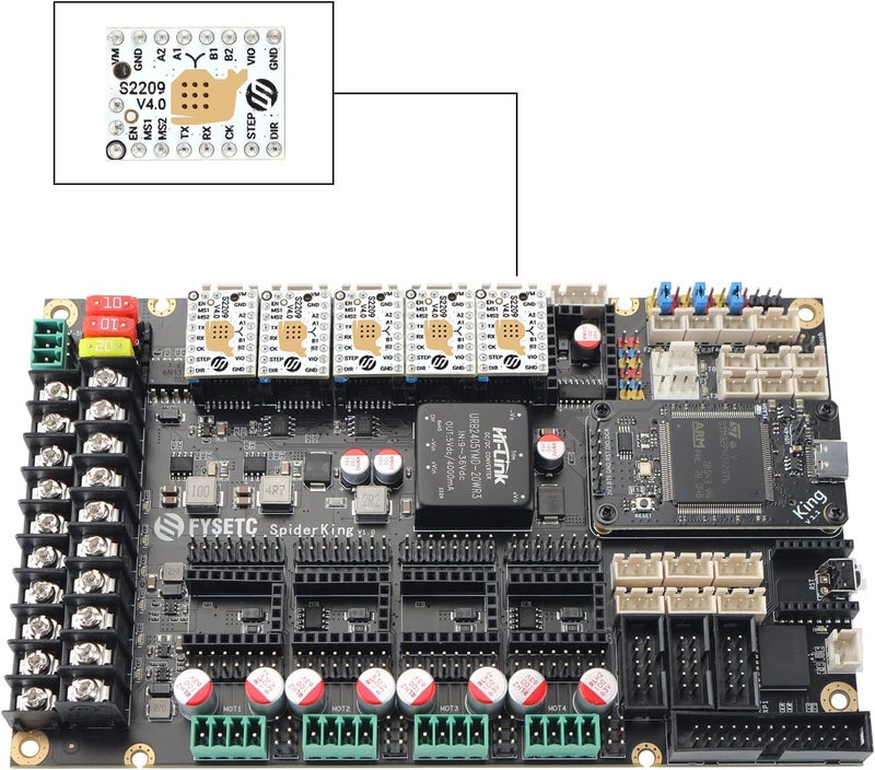 FYSETC 3D Printer Parts 5PCS Upgrade Stepstick Mute S2209 V4.0 Stepper Motor Driver UART Mode with Heatsink for Reprap Ram1.4 MKS Gen/SpideKing/SKR V1.3 MKS GEN L Ramps 1.4/1.5/1.6 Control Motherboard - Image 4