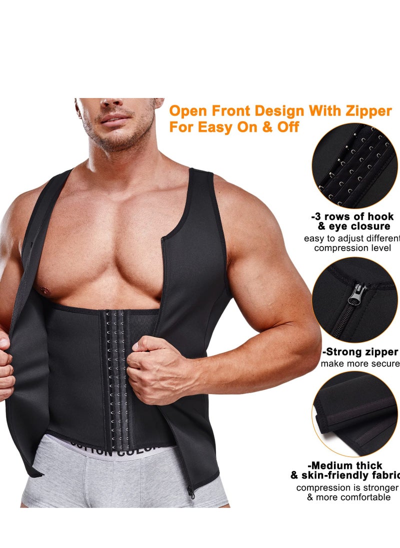 Generic - Compression Shirt for Men Slimming Undershirt Body Shaper Tight Undershirt Tummy Control Girdle, Sleeveless Shapewear Vest Men(L) - Image 1