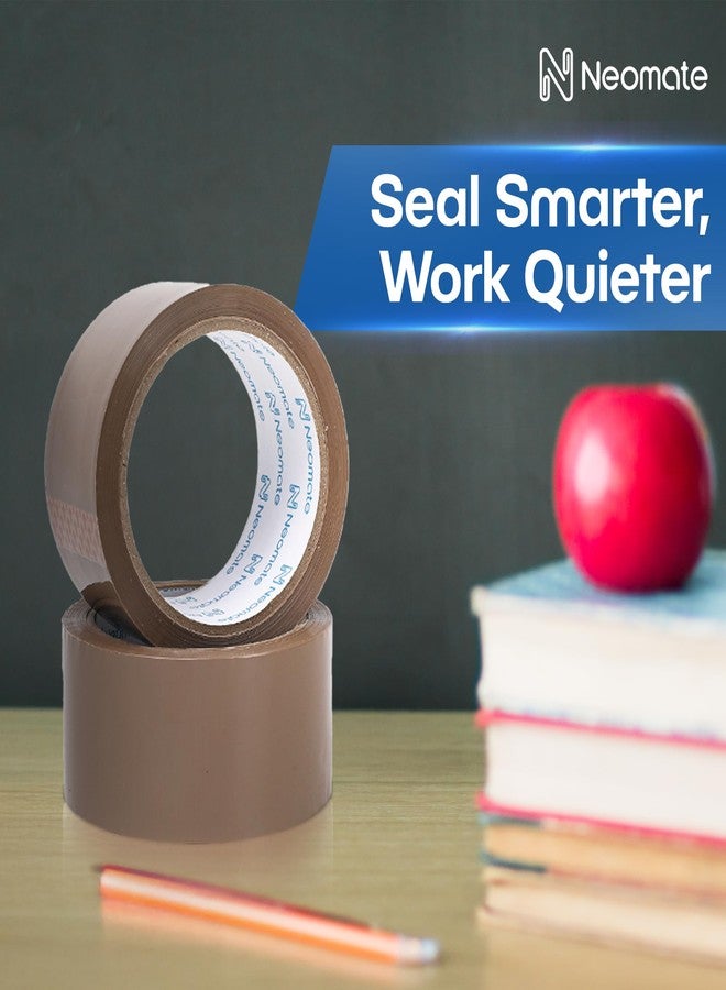 Neomate شريط تغليف نيوميت بني اللون منخفض الضوضاء من مادة BOPP | 48 مم × 50 م، عبوة من قطعتين | شريط متين شديد التحمل بلون بني فاتح للتغليف والأعمال اليدوية - Image 5
