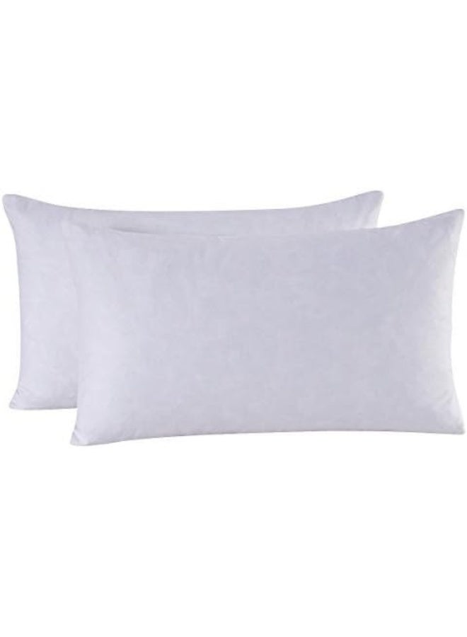 HOMESJUN Set of 2 95 Feather 5 Down Decorative Throw Pillow Insert Cotton Cover 12x20 Inch - Image 4