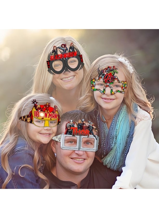 16 Packs Party Paper Glasses, Fancy Dress Props for Fun Cartoon Themed Kids Party,Funny Paper Glasses, Favors Cartoon Party Supplies, Cartoon Themed Party Decoration - Image 5