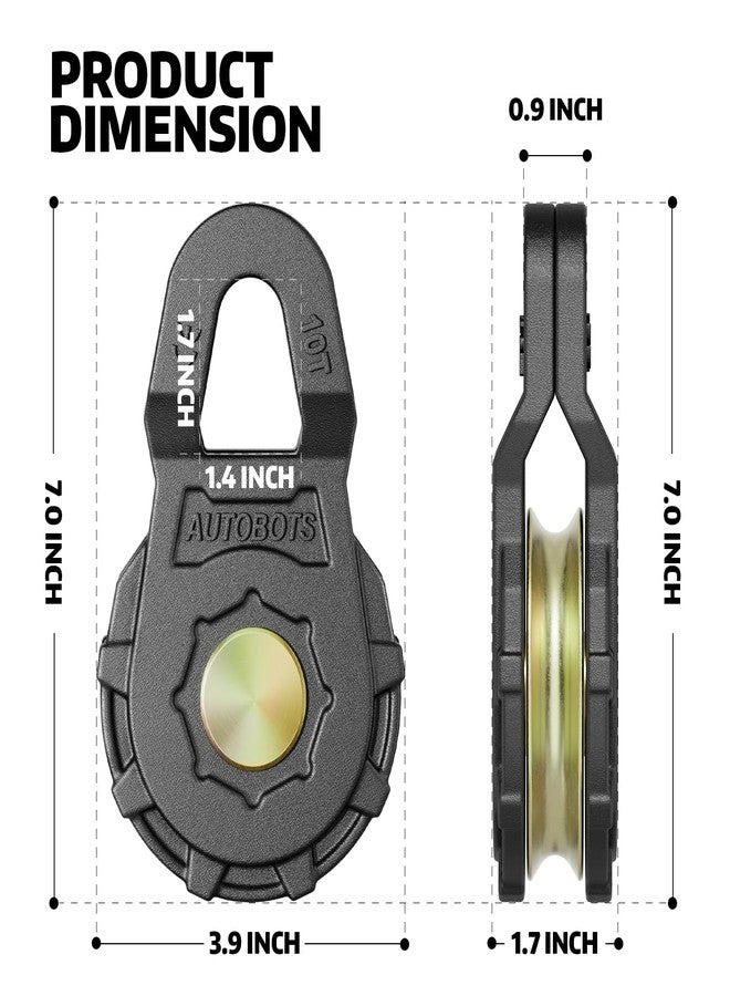 AUTOBOTS Block (22046LBS Work Load Limit) for Winch Recovery,Heavy Duty Forged Steel Block Pulley for Truck, UTV, ATV Black - Image 3