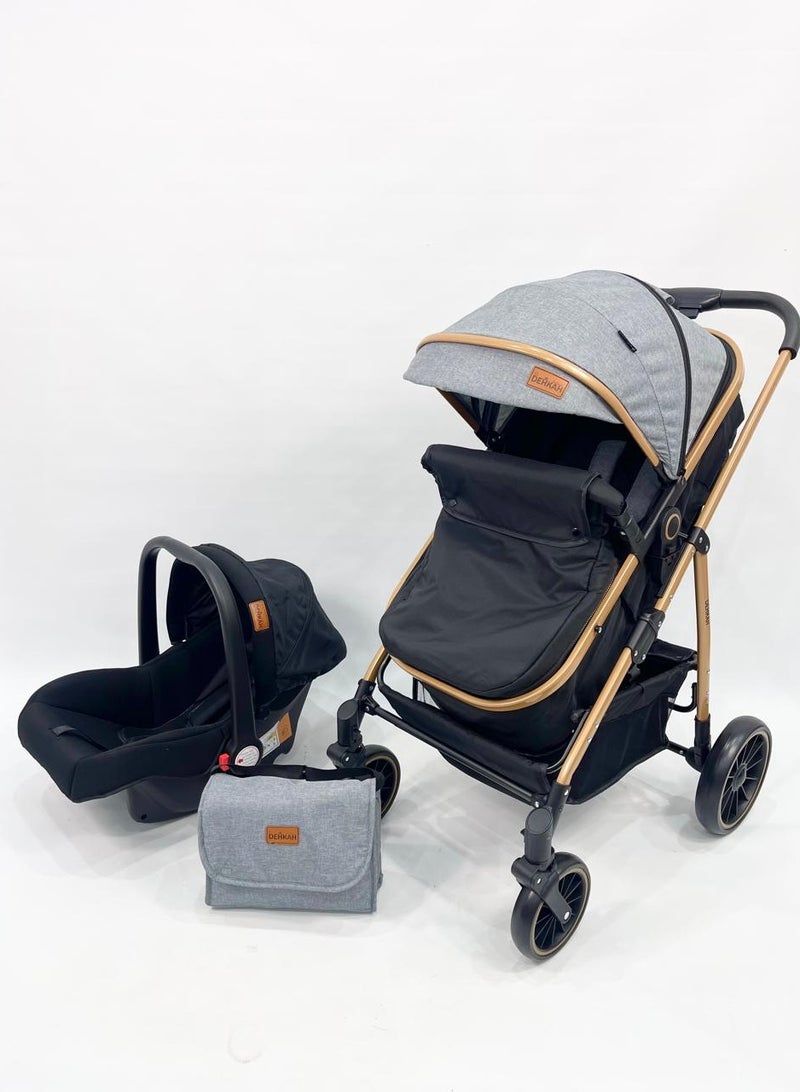 ضحكة  طقم السفر 4-في-1 من DEHKAH – عربة، سرير هزاز، مقعد سيارة وشنطة أنيقة للأم - Image 5