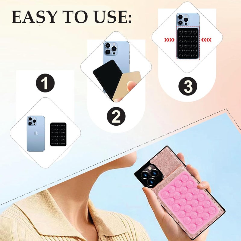 VRONZO Suction Phone Case Anti-Slip Silicone Back Cover, Multipurpose Hands-Free Sticky Pads for Phone Adhesive Mount for Selfies Videos Mirror (Pack of 1) (White) - Image 5