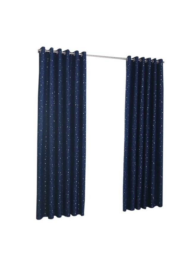 NIBEMINENT Pair Of Pencil Pleat Window Curtain Navy Blue 100 x 130cm