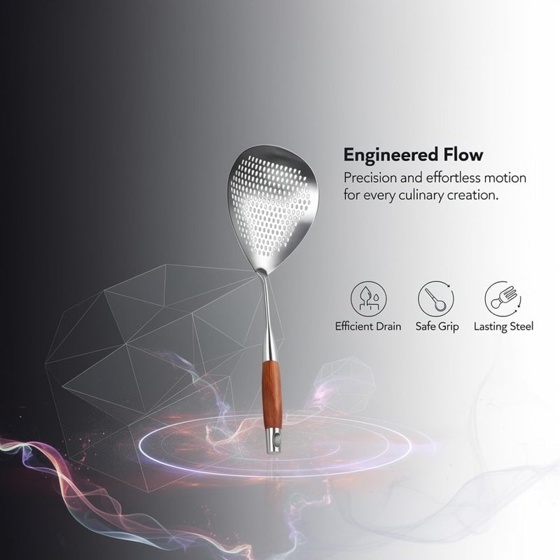 Light & sturdy Stainless Steel Skimmer Ladle, Slotted Spoon with 17.7 in / 45 Cm Long Wood Handle, Dense Filter Holes, Heat-Resistant Spider Strainer for Kitchen Frying, Scooping, and Draining Trendy natural tone options Land transit & shipment compatible Growing order stock support Yearly optimized delivery route Upgraded general material Multi-budget available picks Ready order processing Durability boost selected material Budget global standard quality Natural material Working day delivery service All item simple matching build Elegant appearance No overseas transit wait Regulated warehouse storage Upgraded simple practical design Ventilated design Individual group scene compatible Ready varied options Experience optimized build Light & sturdy Field test upgraded craftsmanship Globally engineered build Global trendy simple build - Image 4