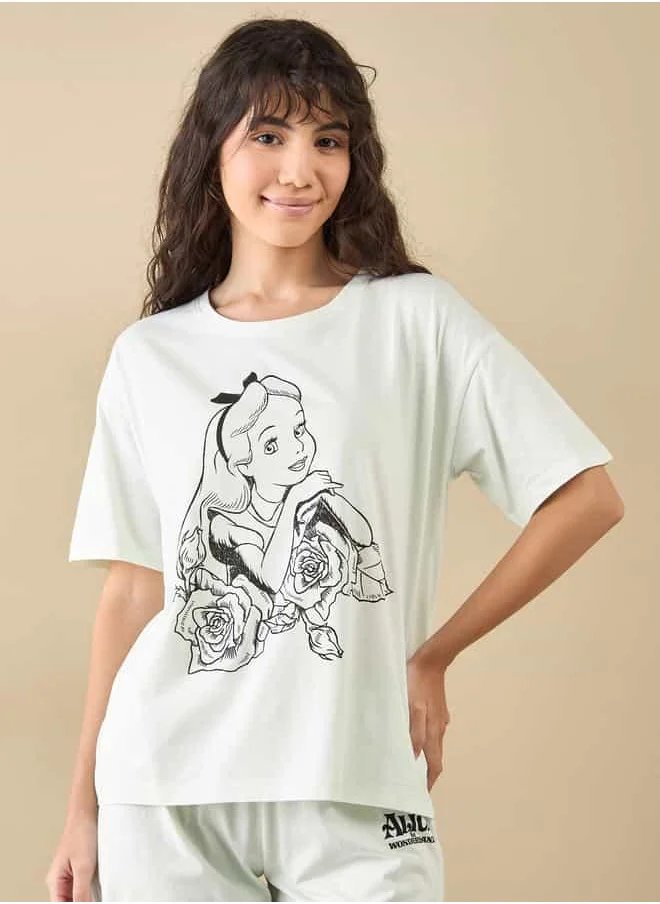 FAV Alice in Wonderland Print T-shirt and Shorts Set