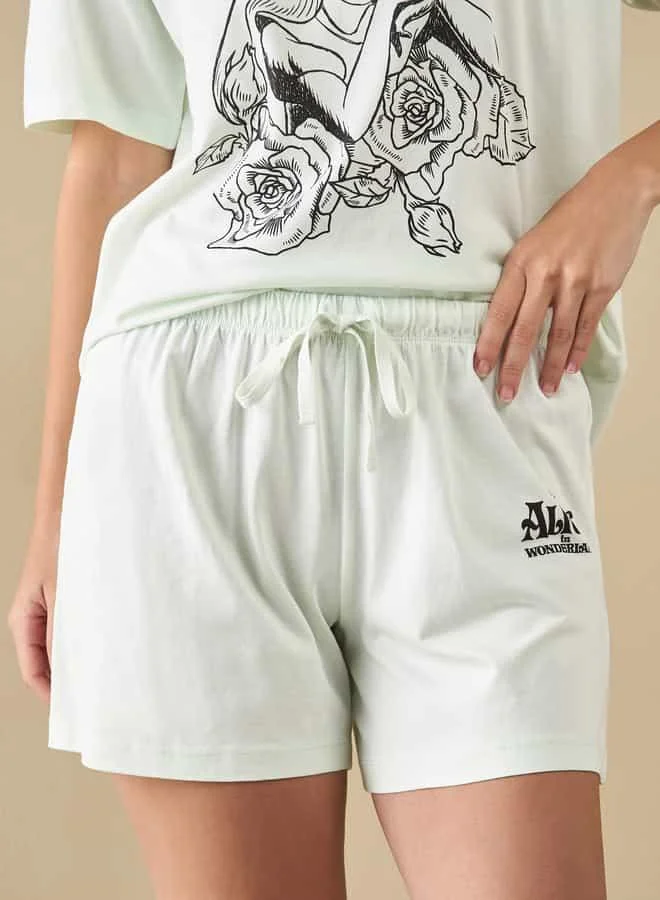 Splash FAV Alice in Wonderland Print T-shirt and Shorts Set
