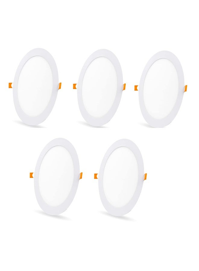 D'Mak DMAK Multi Traders 6Watt LED Round False Ceiling Panel Light for POP - 9.6 x 9.6 cm (White, Pack of 5) - Image 1