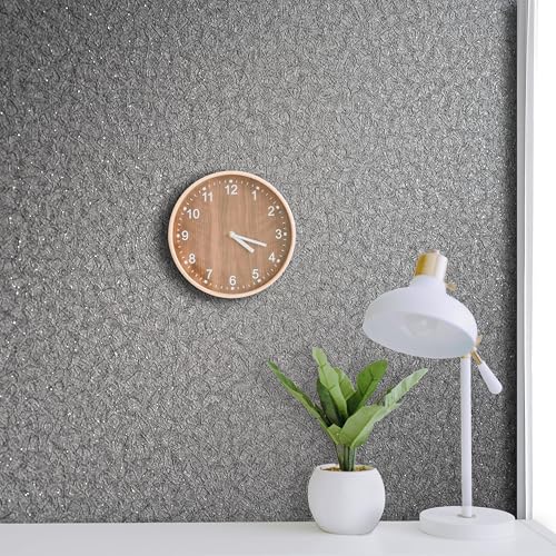 wolpin Non-Woven Wallpaper Non-Adhesive (53 x 950 CM) (Grey) | Textured Grey Glitter Wallpaper with Subtle Shine | Decorative Wall Covering for Home & Office (54.18 Sq Ft) - Image 2