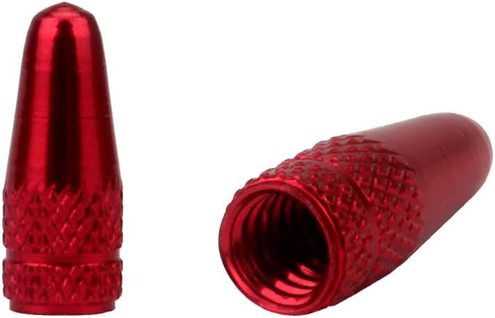 Senzeal 6pcs Presta Aluminum French Style Bicycle Air Tire Valve Caps Dust Covers Red - Image 2