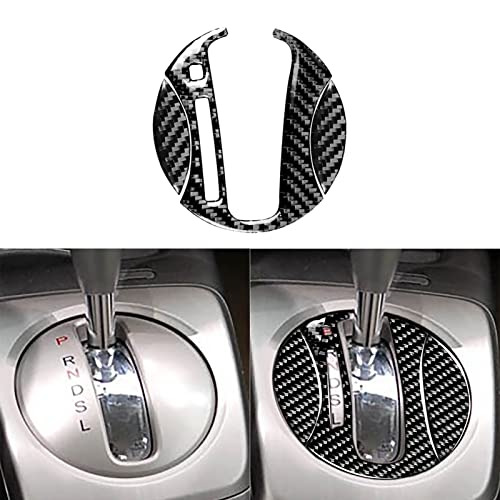 PJFUS Real Soft Carbon Fiber Center Console Automatic Gear Shift Transmission Box Panel Trim Sticker Auto Interior Accessories Compatible with Civic 8 Gen 2006-2011 Black 3pcs(Type B) - Image 1