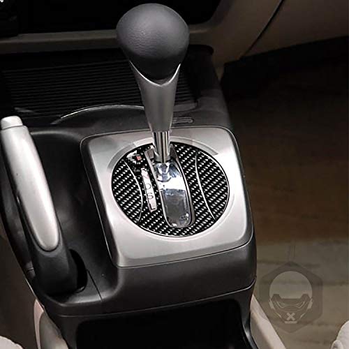 PJFUS Real Soft Carbon Fiber Center Console Automatic Gear Shift Transmission Box Panel Trim Sticker Auto Interior Accessories Compatible with Civic 8 Gen 2006-2011 Black 3pcs(Type B) - Image 2