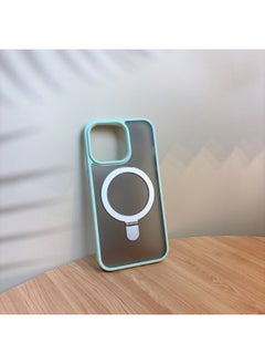 Applicable To For Iphone 16ProMax Mobile Phone Case For Iphone15 Bracket Magnetic Absorption Anti-fall Q1 Frosted Skin Feeling Fulcrum Factory-Color:Fluorescent Green [transparent Black]-Applicable Models:For Iphone 15plus