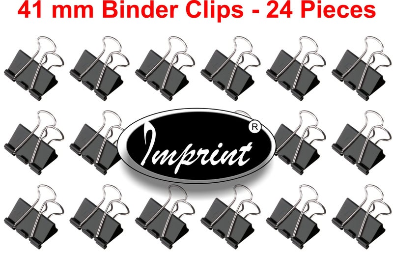 IMPRINT Large Binder Clips | 1.6Inch/41mm Width | Paper Clamps | Pack of 24 Pieces in a Transparent Jar - Image 5