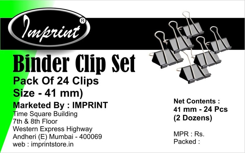 IMPRINT Large Binder Clips | 1.6Inch/41mm Width | Paper Clamps | Pack of 24 Pieces in a Transparent Jar - Image 4