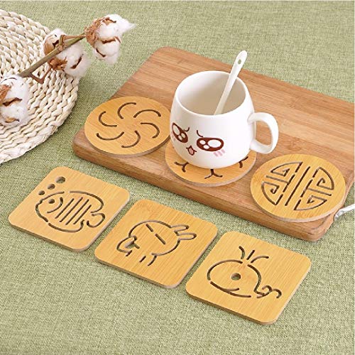 HEXONIQ® Trivets for Hot Pots & Pans, Wooden Coaster, Natural Kitchen Wooden Trivet Mat Set Unique Drink Coaster Heat Resistant Pad for Pans, Plates, Dishes, Teapots (Small, Random Pattern, 6 Pieces) - Image 4